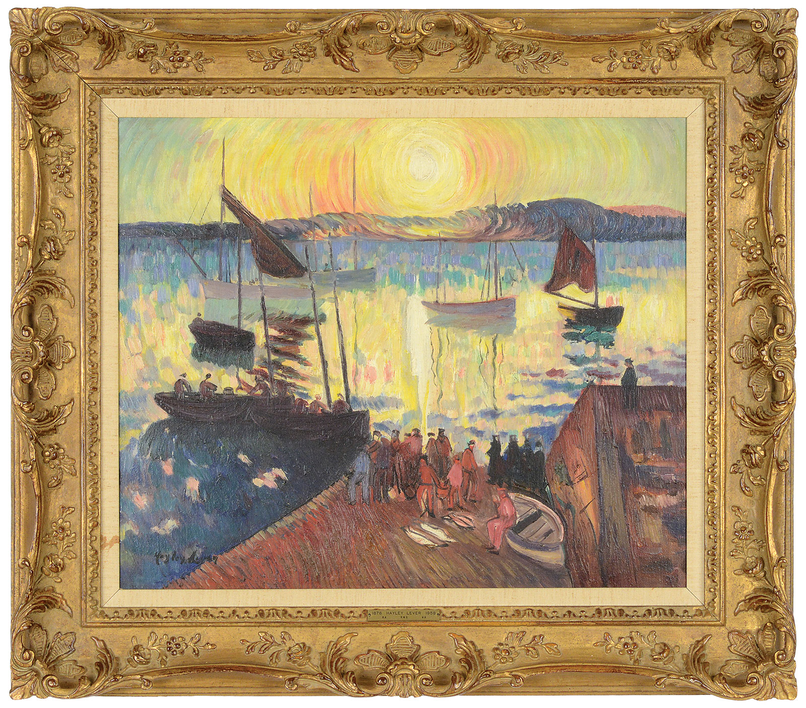 Hayler Lever (American, 1875-1958) "Fishing Boats - Sunrise", estimated at $50,000-100,000.