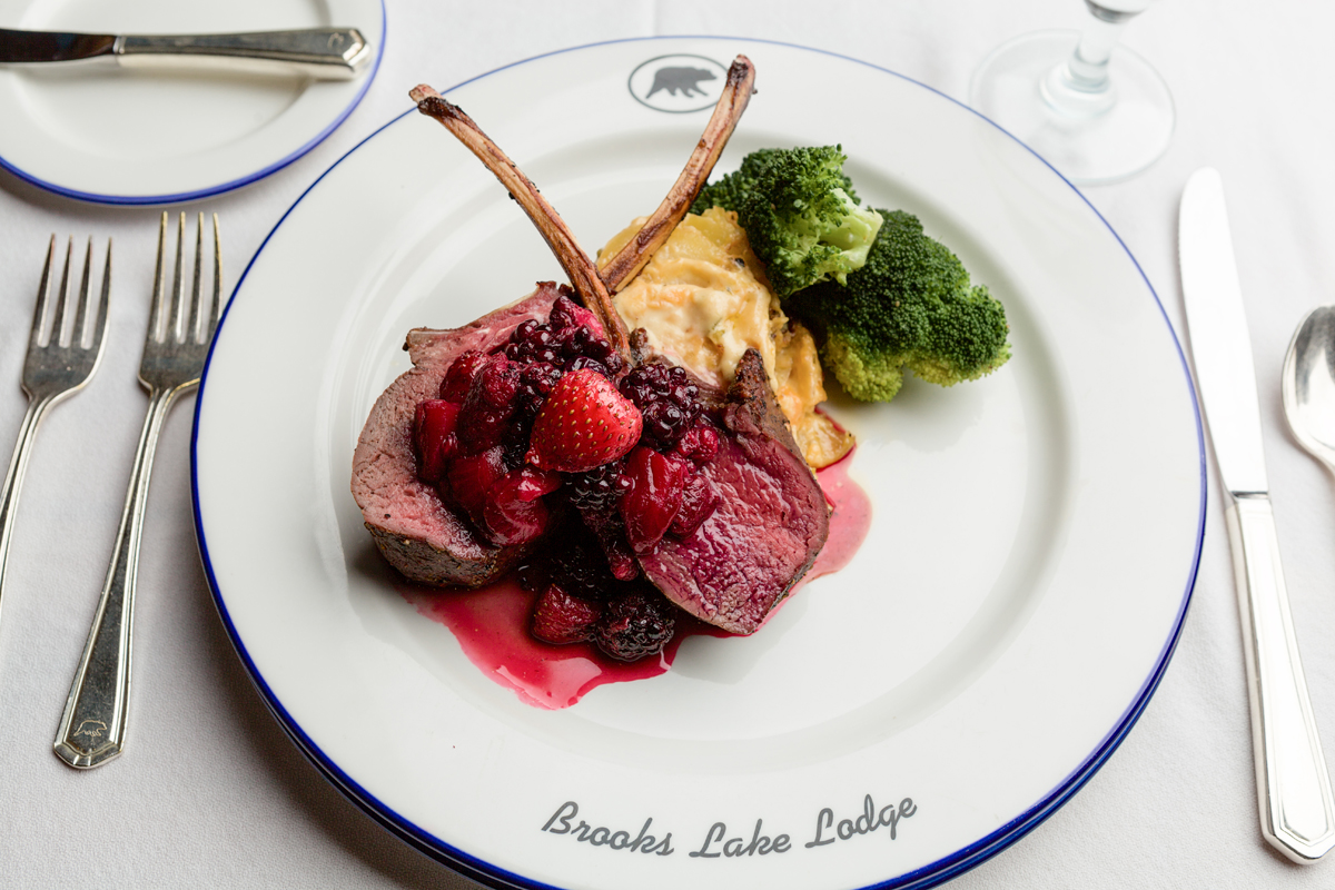 The lodge’s intimate size means the often-innovative menu changes daily at Brooks Lake Lodge to take advantage of spectacular locally-sourced meats and produce.