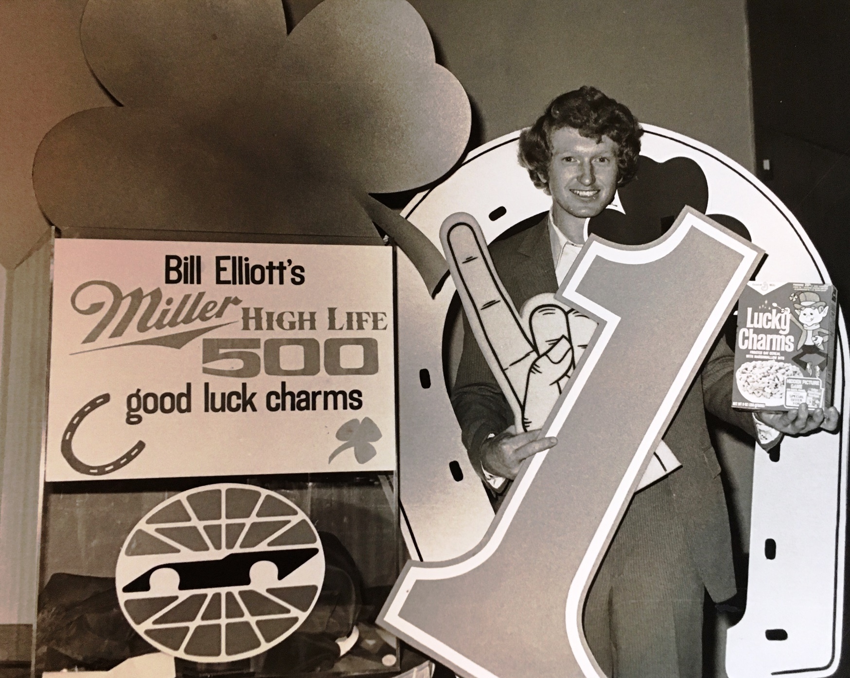 Bill Elliott, father of Chase Elliott, was the center of his own "lucky charm" promotion in 1983 as he sought his first career Winston Cup Series victory after going winless in his first 115 races.