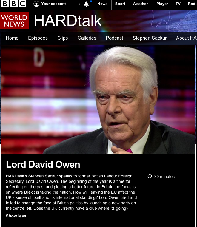 BBC HARDtalk "Brexit can be a positive story".