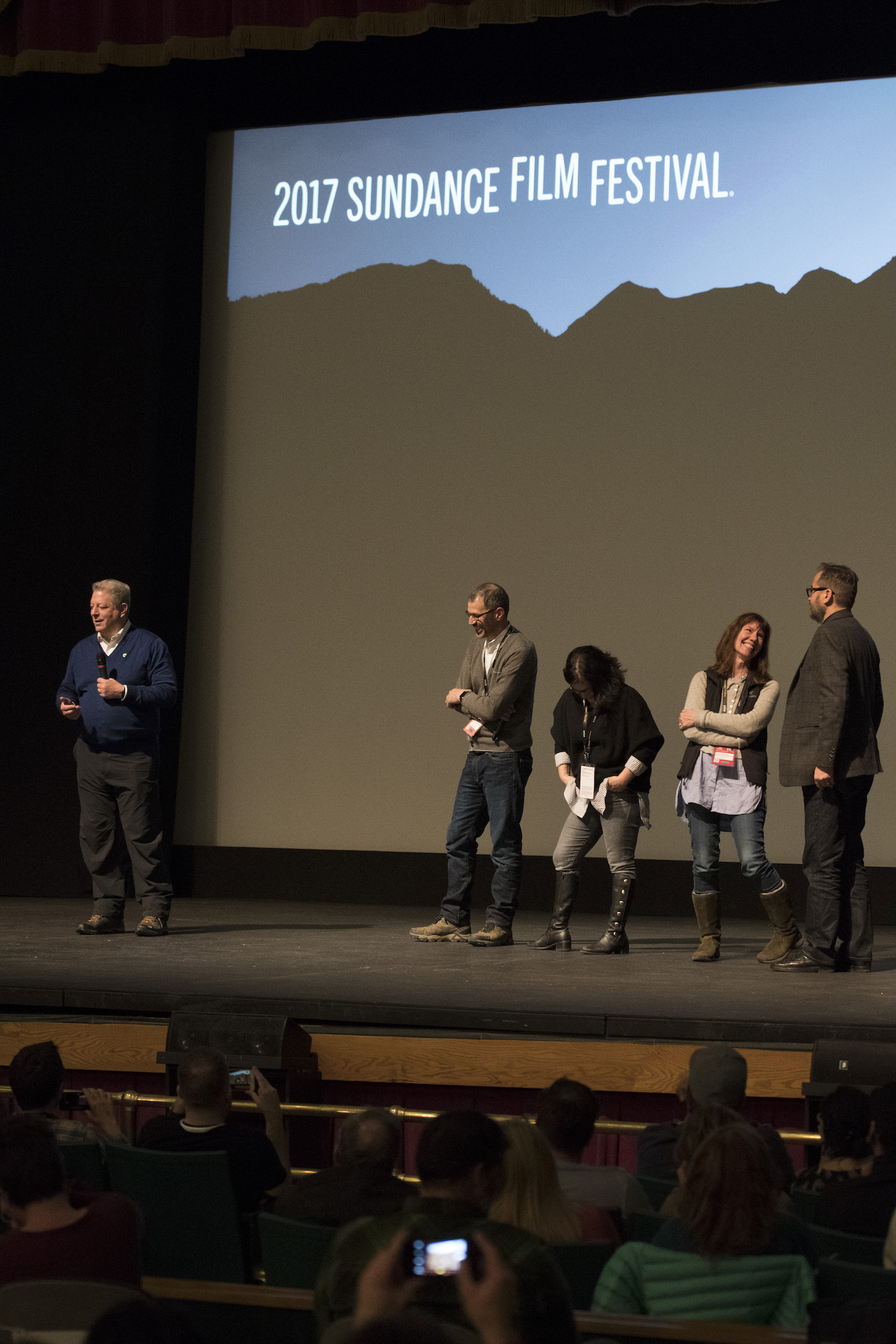 Former Vice President Al Gore visited the Grand Theatre stage for the 2017 Sundance Film Festival.
