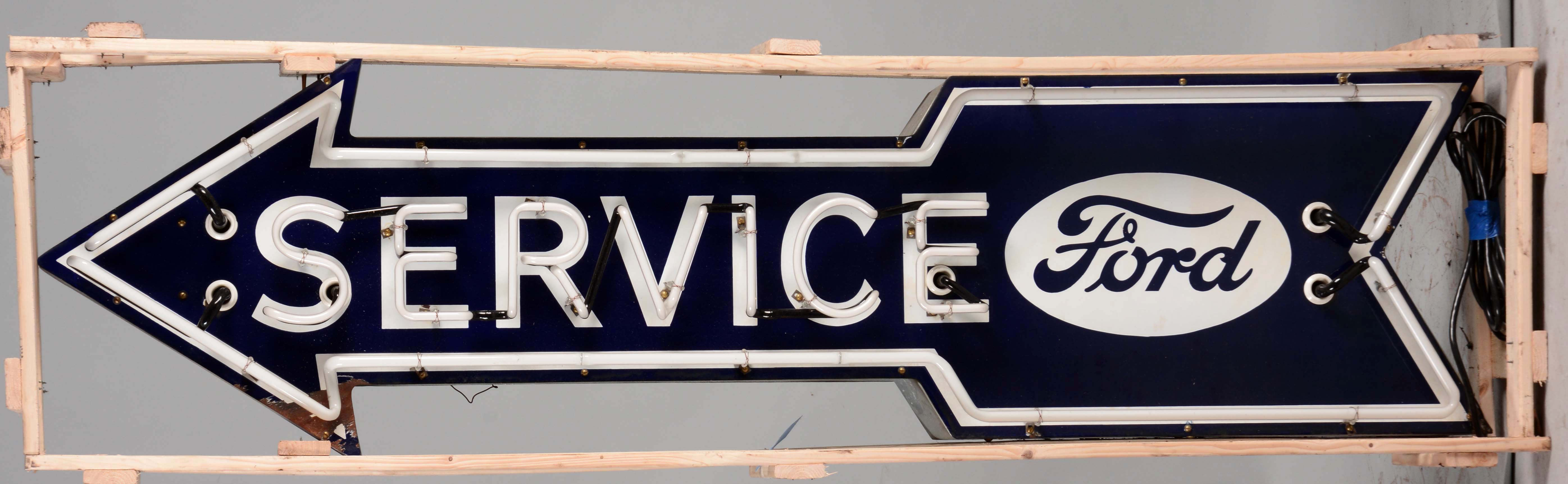 Ford Service Porcelain Neon Arrow Sign, estimated at $6,000-12,000.