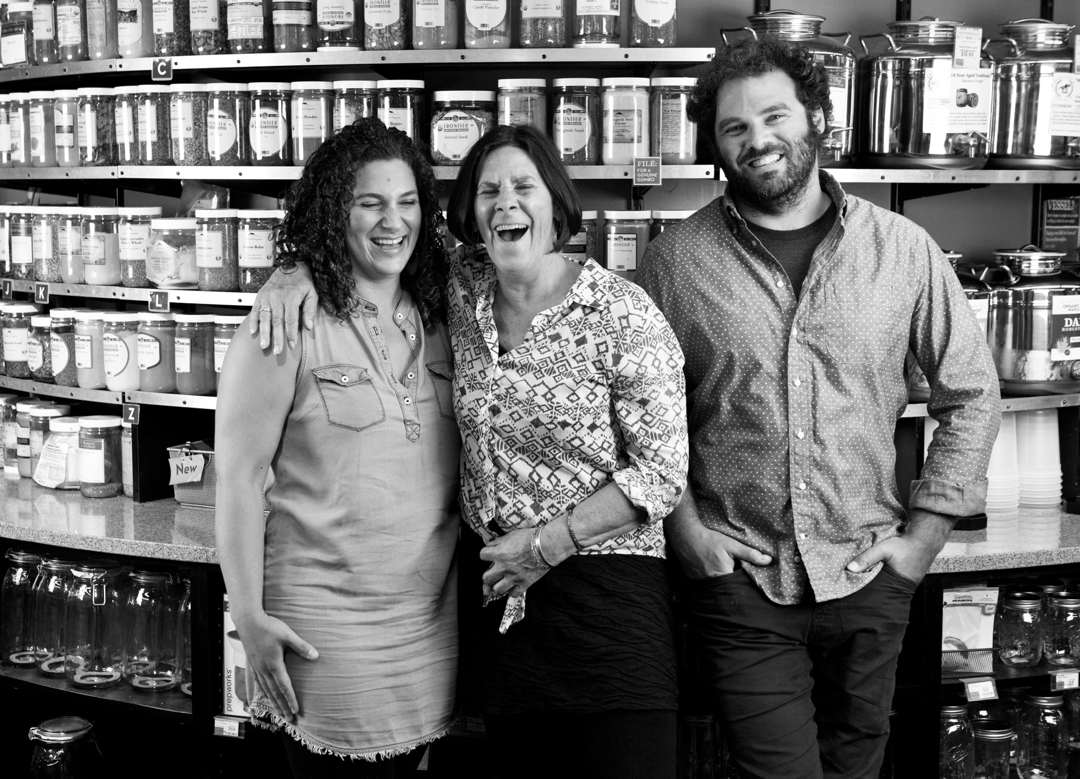 Nina Lesser-Goldsmith, Katy Lesser, and Eli Lesser-Goldsmith, owners of Healthy Living Market