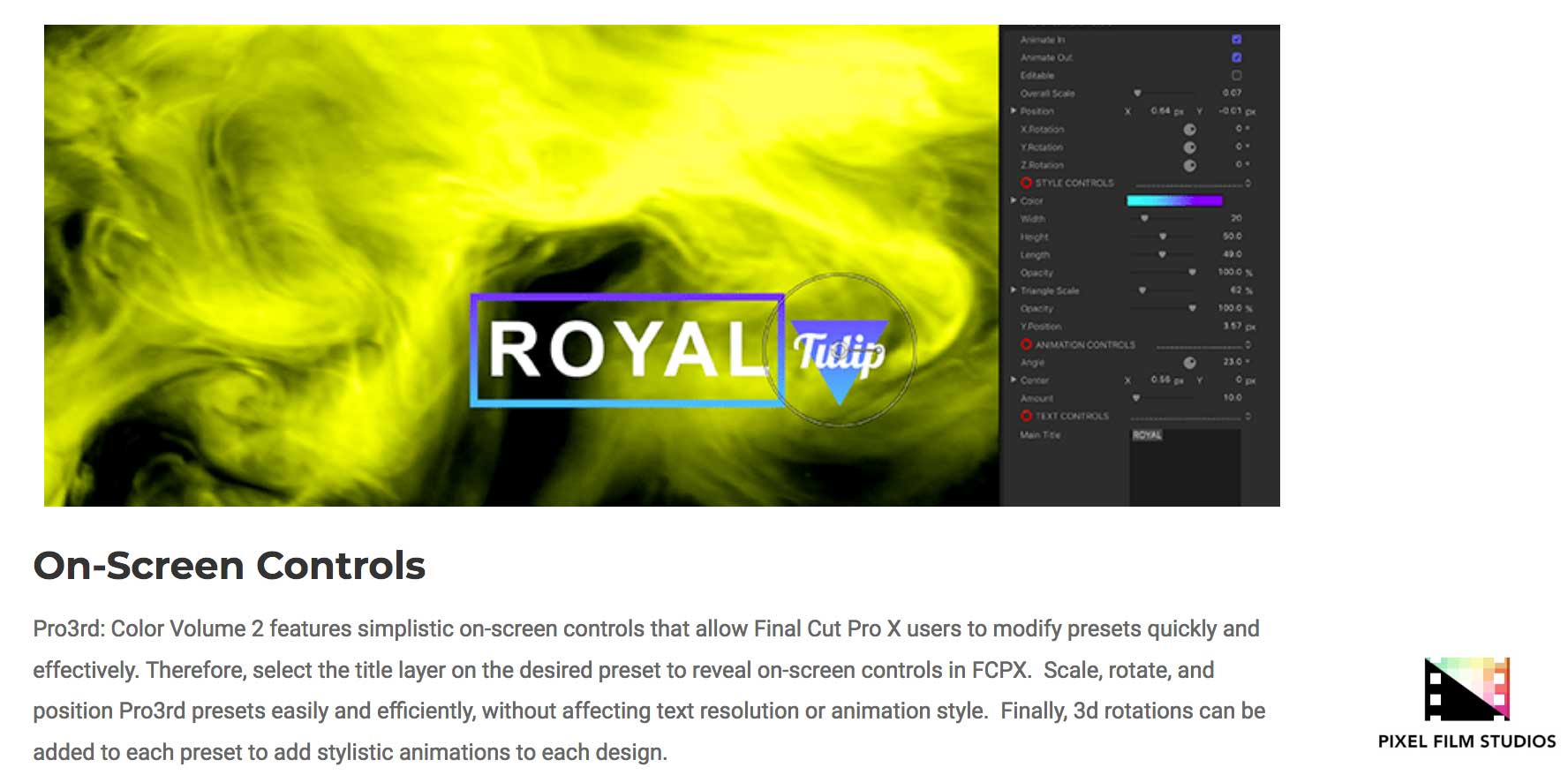 Pro3rd Color Volume 2 - Pixel Film Studios Plugins - FCPX Effects