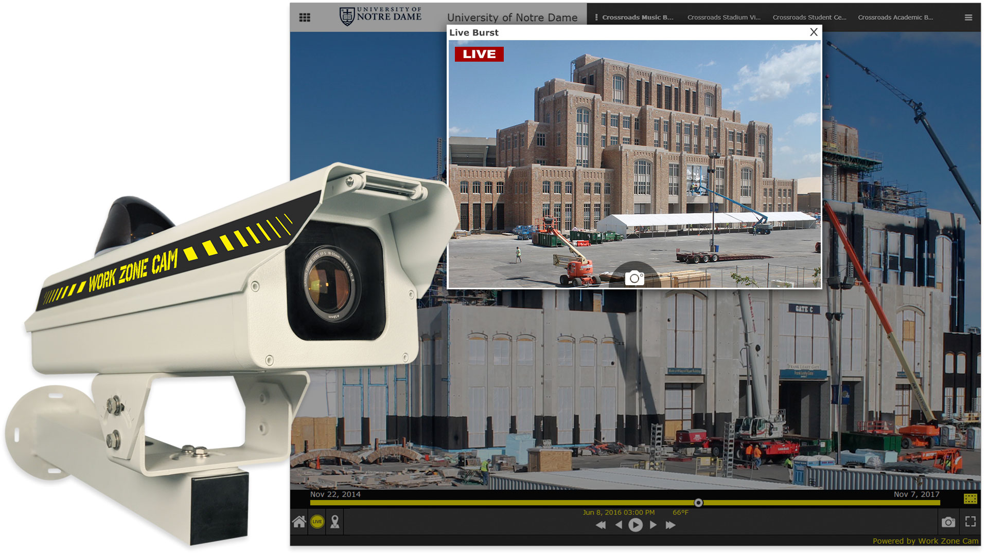 Available for rental or purchase, the new Work Zone Cam features 18 megapixel imagery and live video.