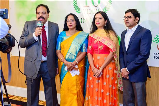 Santhigram Founders Dr. Gopinathan Nair and Dr. Ambika Nair with its Partner of Dallas Center Ms. Sangeetha and Partner of Naperville Center Mr. Lingaiah