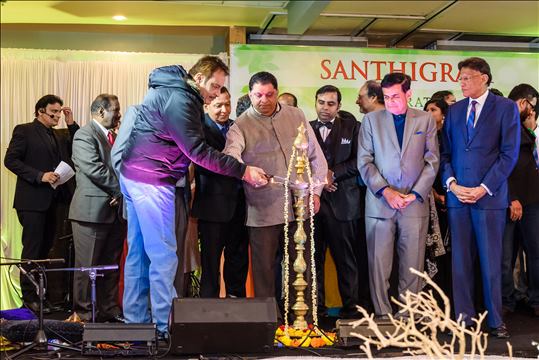 Bollywood Cine actor Deepak Parashar lighting the lamp on the occasion
