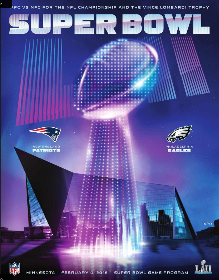 Official 2018 NFL Super Bowl LII Game Program cover