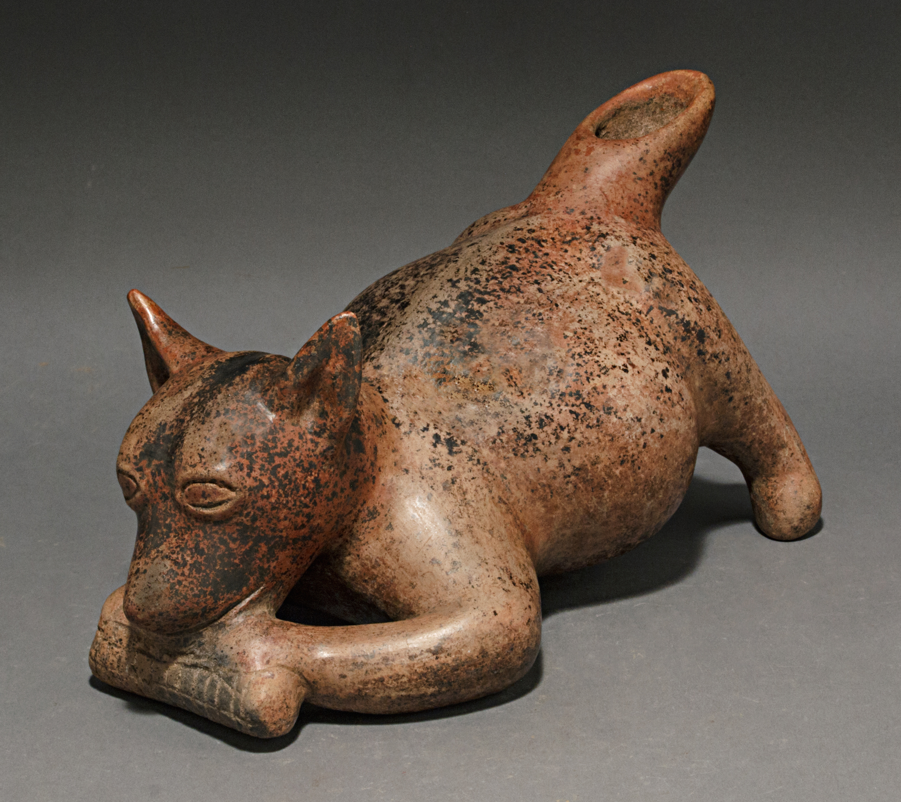 Pre-Columbian Dog, Colima Culture: Mexico Slip-painted ceramic, ca. 300 BC - 300 AD; courtesy Powers Fine Art