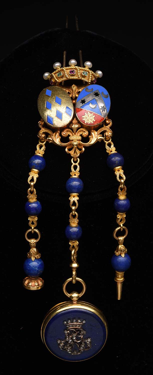 Rare English Victorian 14K Yellow Gold Chatelaine, estimated at $2,000-3,000.