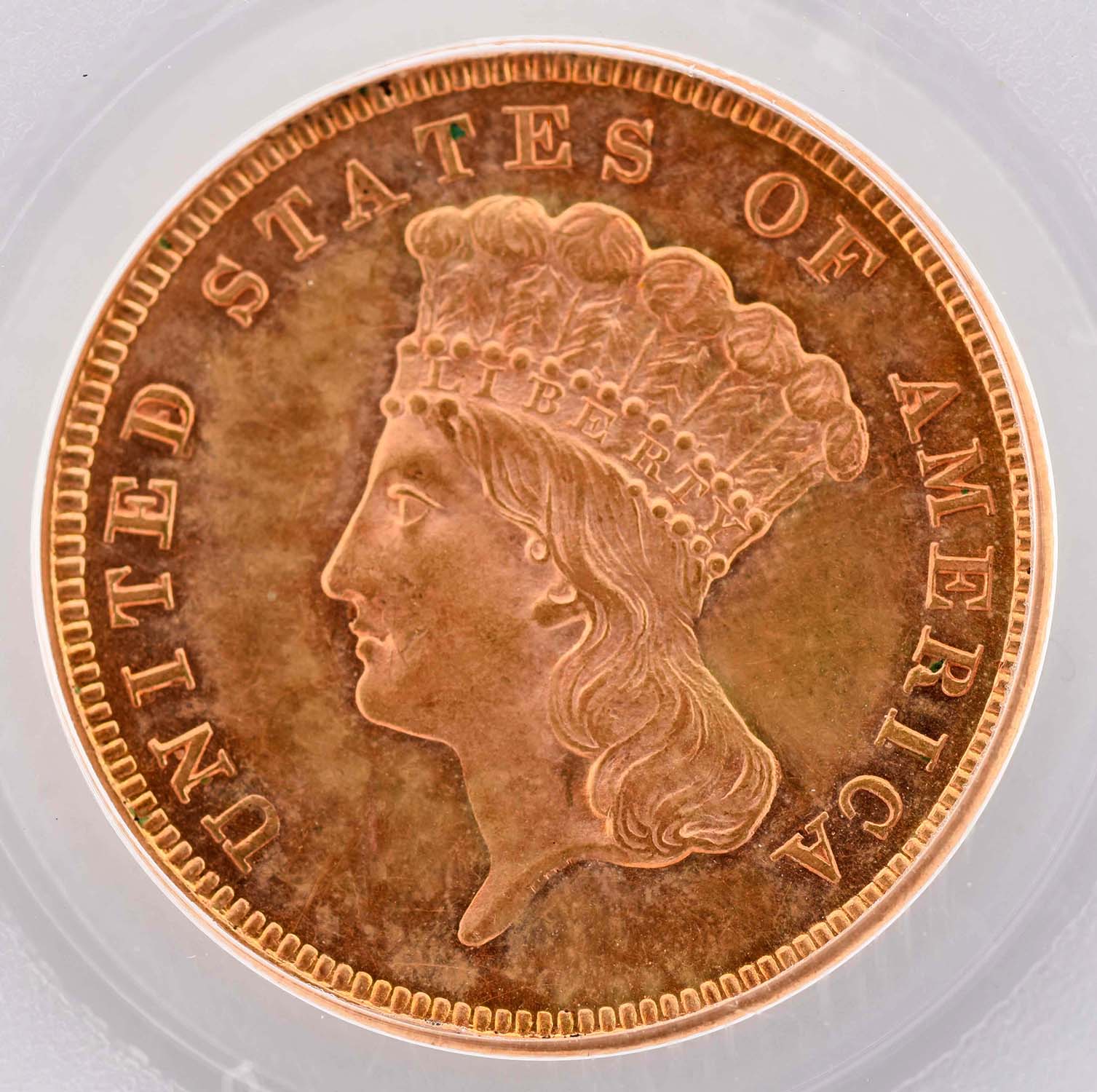 1860 $3 Gold Coin, estimated at $6,000-7,000.