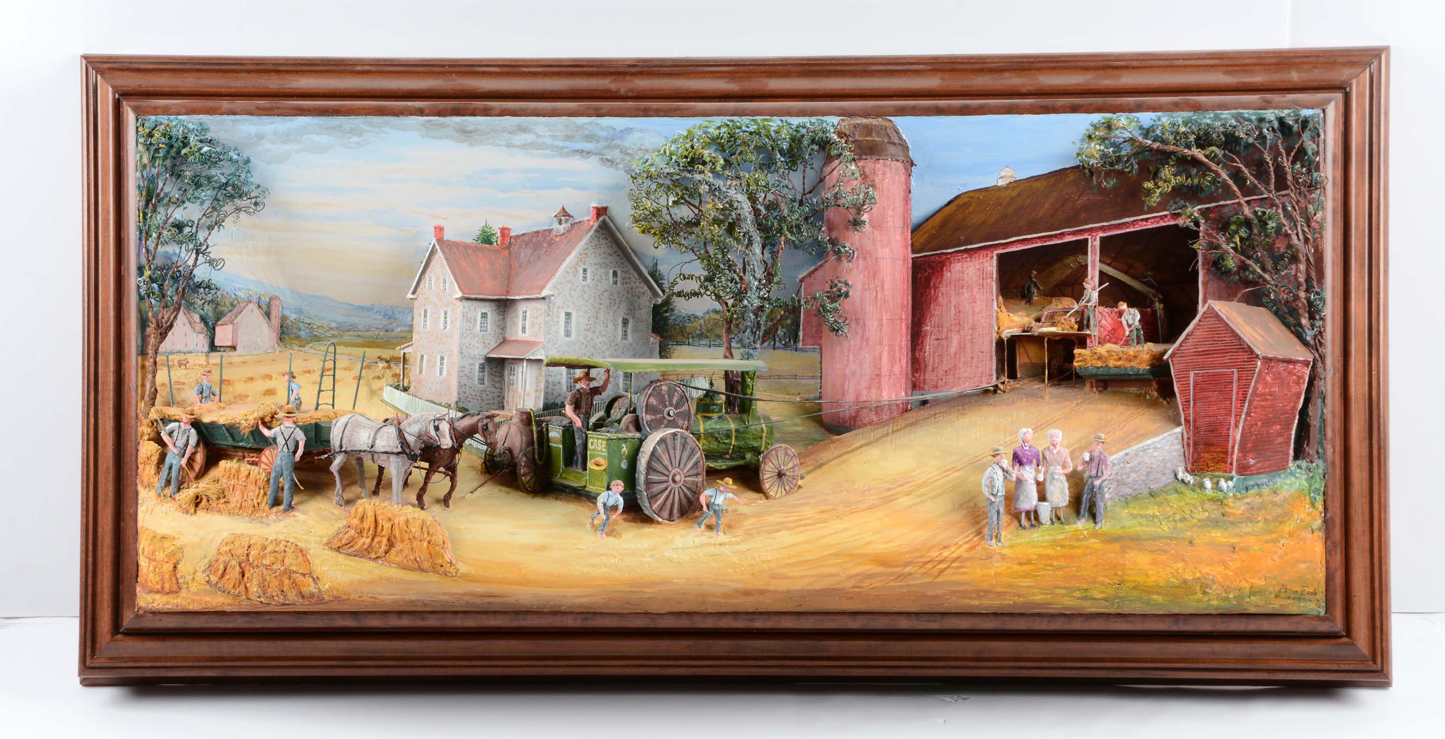 Abner Zook 3D Farm Painting, estimated at $4,000-8,000.