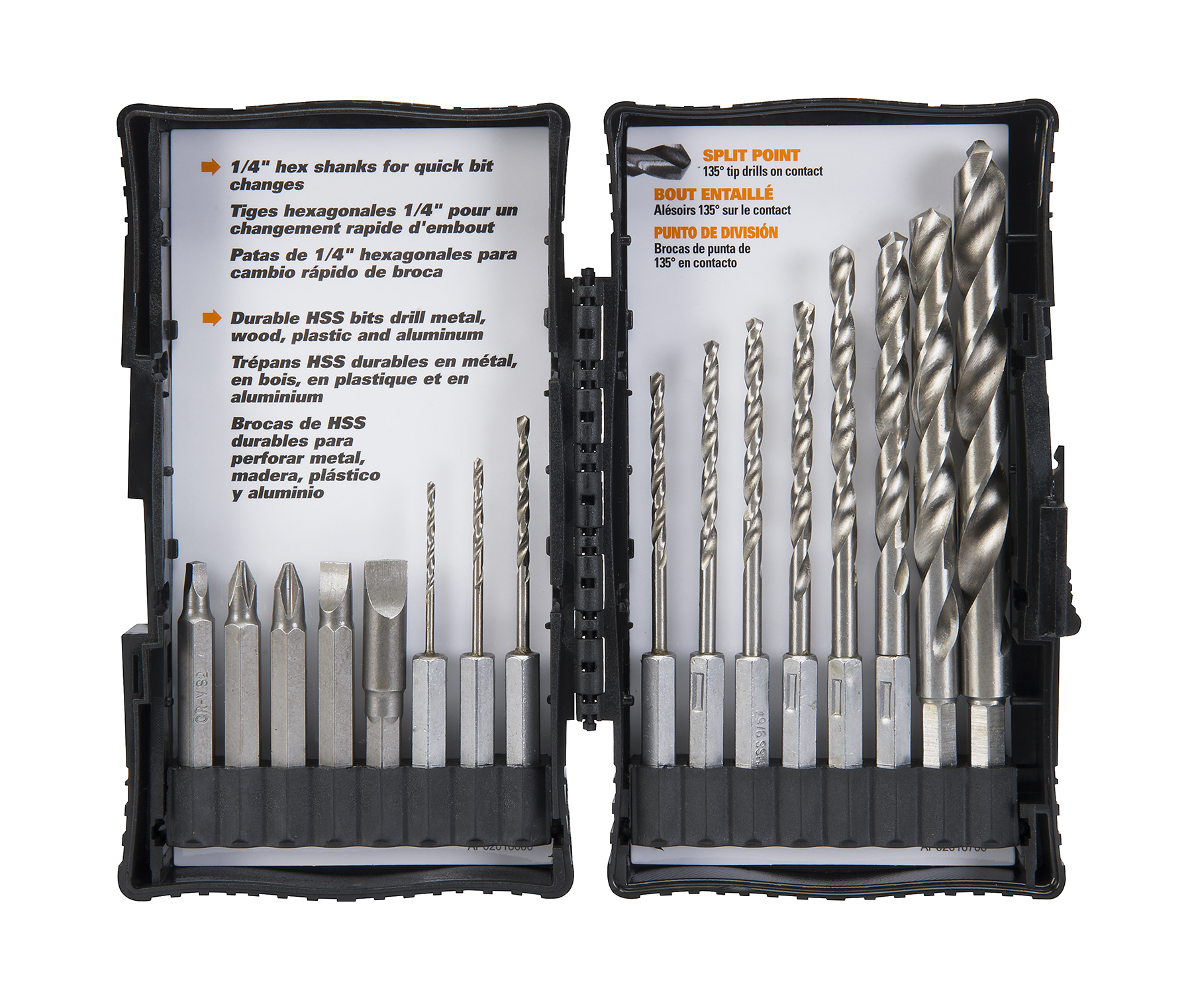 WORX 16-Piece Drill & Drive Bit Set features 1/4 in. hex shanks for use in quick-change chucks.