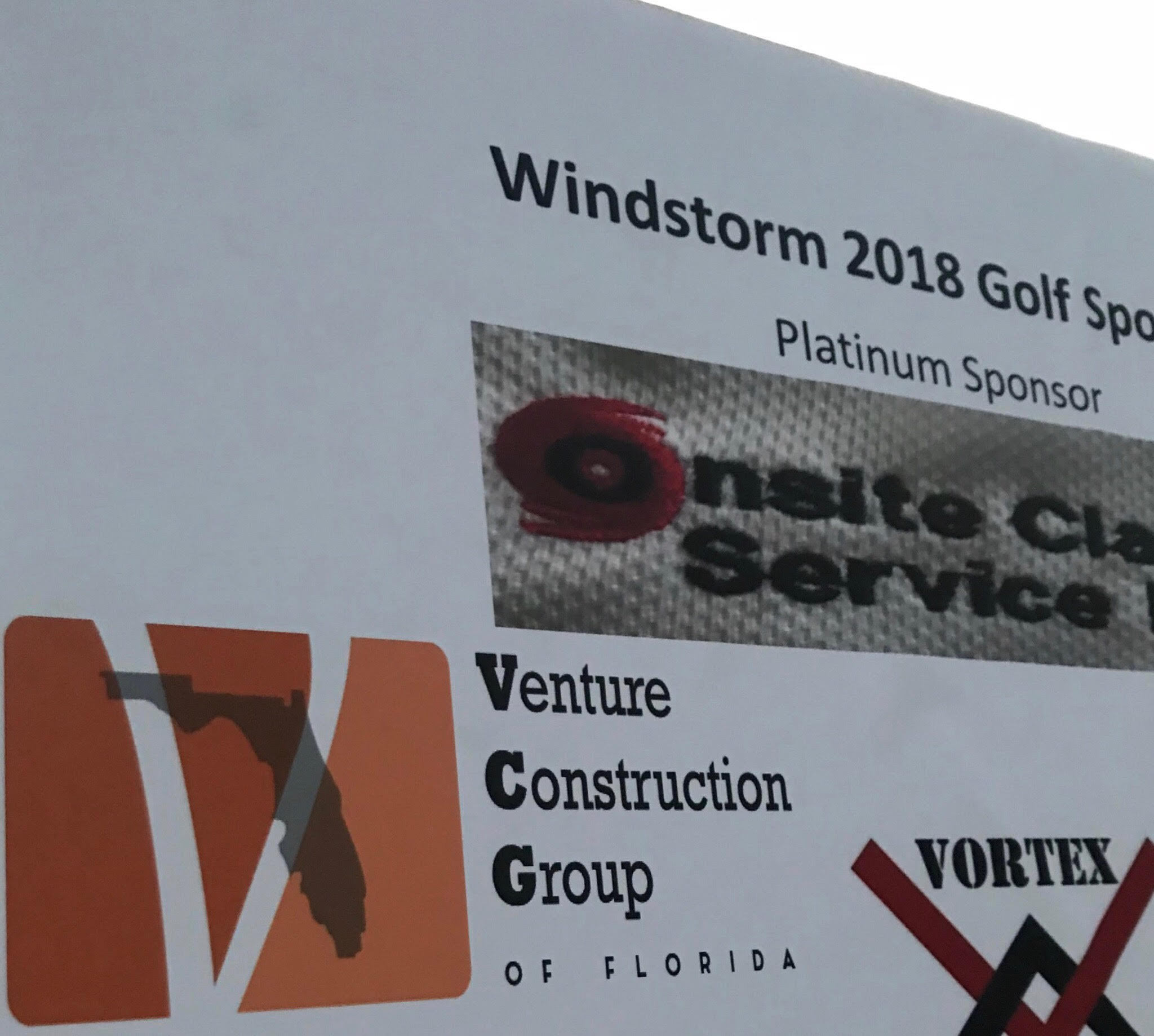 Venture Construction Group of Florida: WindStorm Insurance Conference Golf Tournament Sponsor