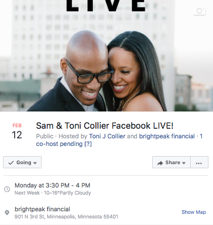 Sam & Toni Collier, popular North Point Church communicators and podcasters, will host a Facebook Live Marriage Week (Feb 7-14) event for Together.