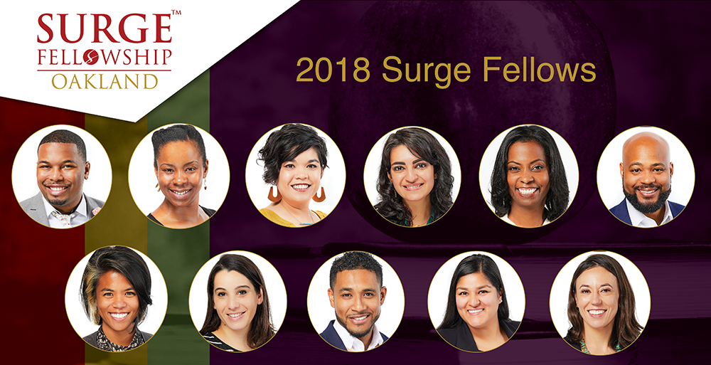 The inaugural Oakland Surge Fellowship cohort is a diverse collective of 11 equity-minded emerging African American, Latinx and Asian/Pacific Islander education leaders.