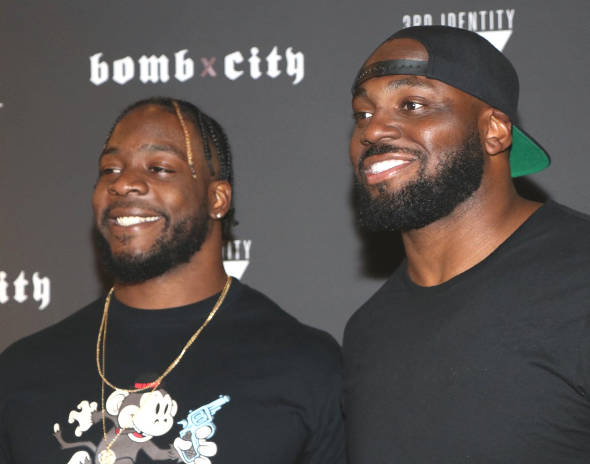 Lamarr Houston and Henry Melton with Chicago Bears At Los Angeles Premier.