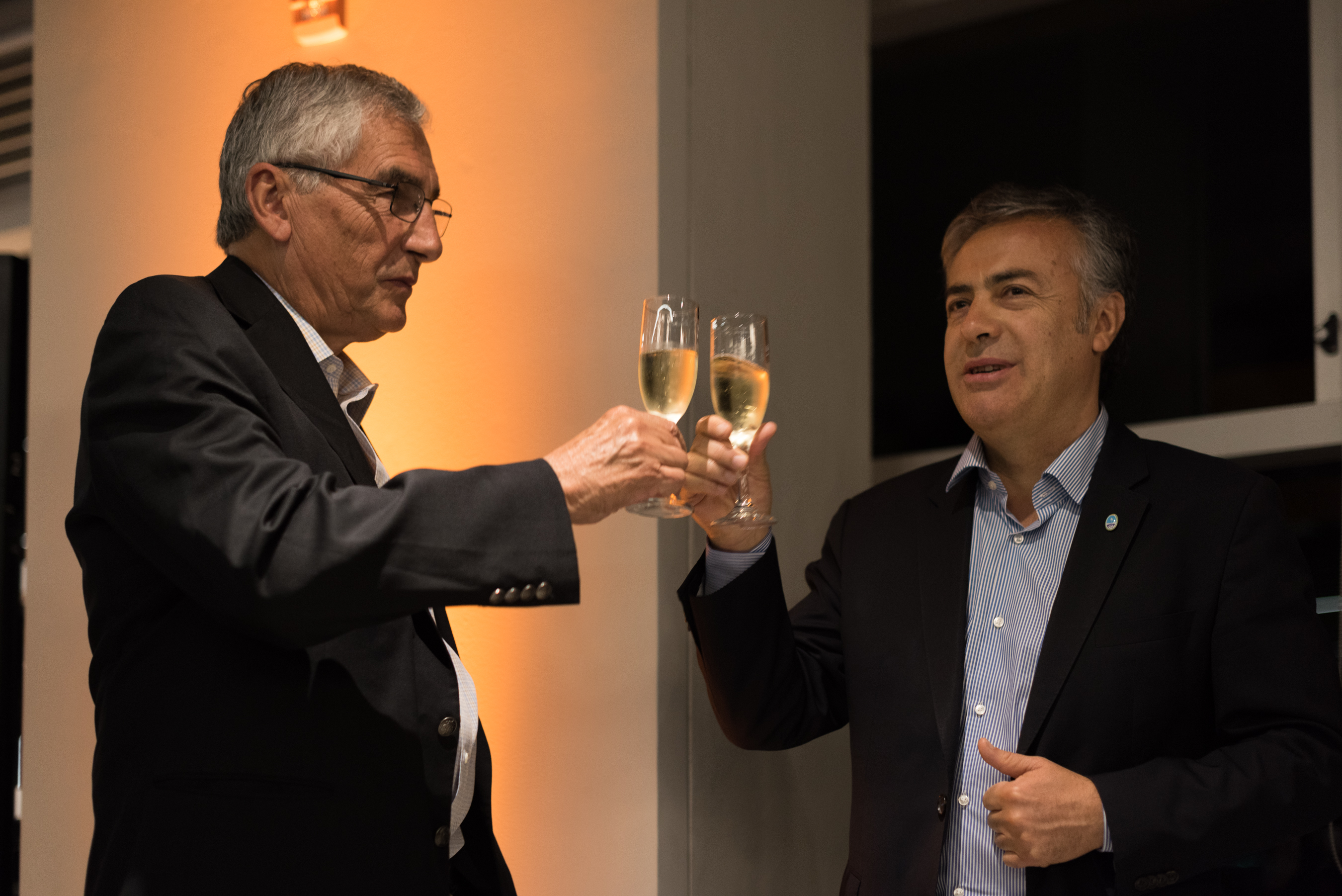 Luis Robbio and Alfredo Cornejo at the opening of Belatrix's Bogota new delivery center