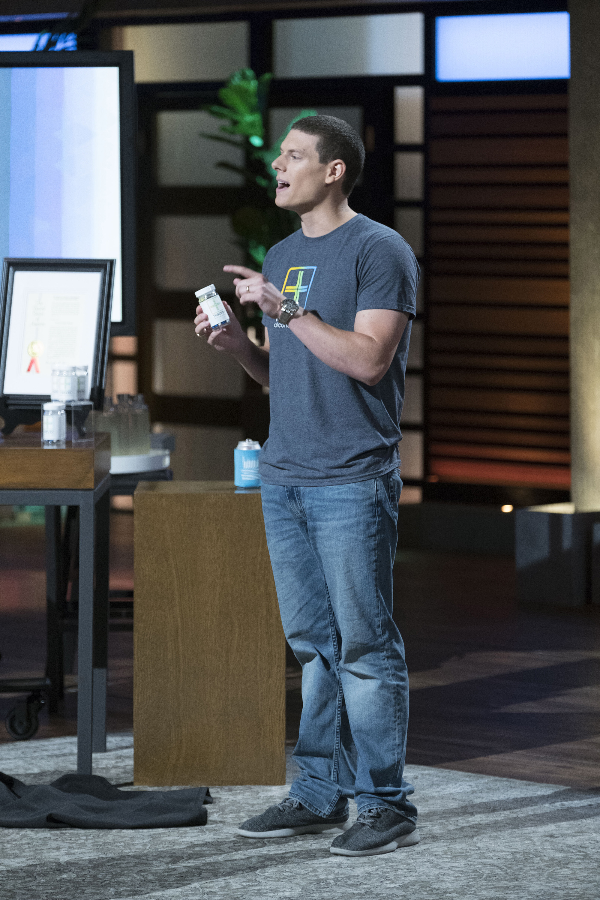 Brooks Powell of Thrive Plus pitching on ABC's Shark Tank.