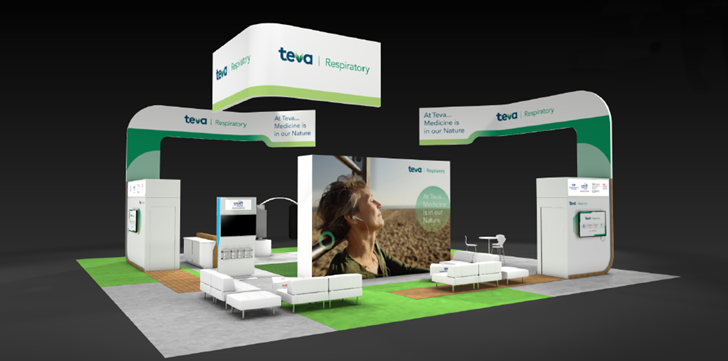 Newly branded Teva exhibition booth