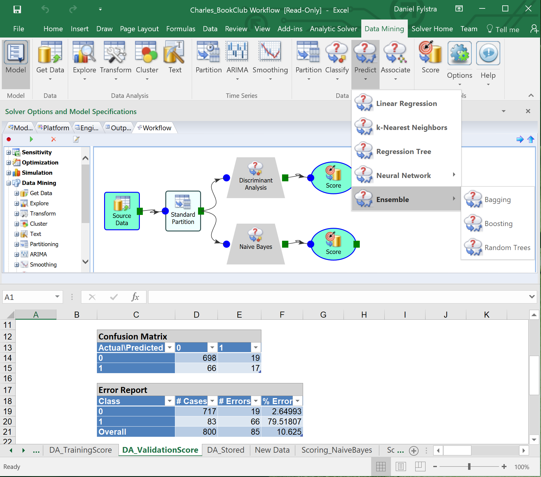 Multi-Branch Data Mining Workflow in Excel