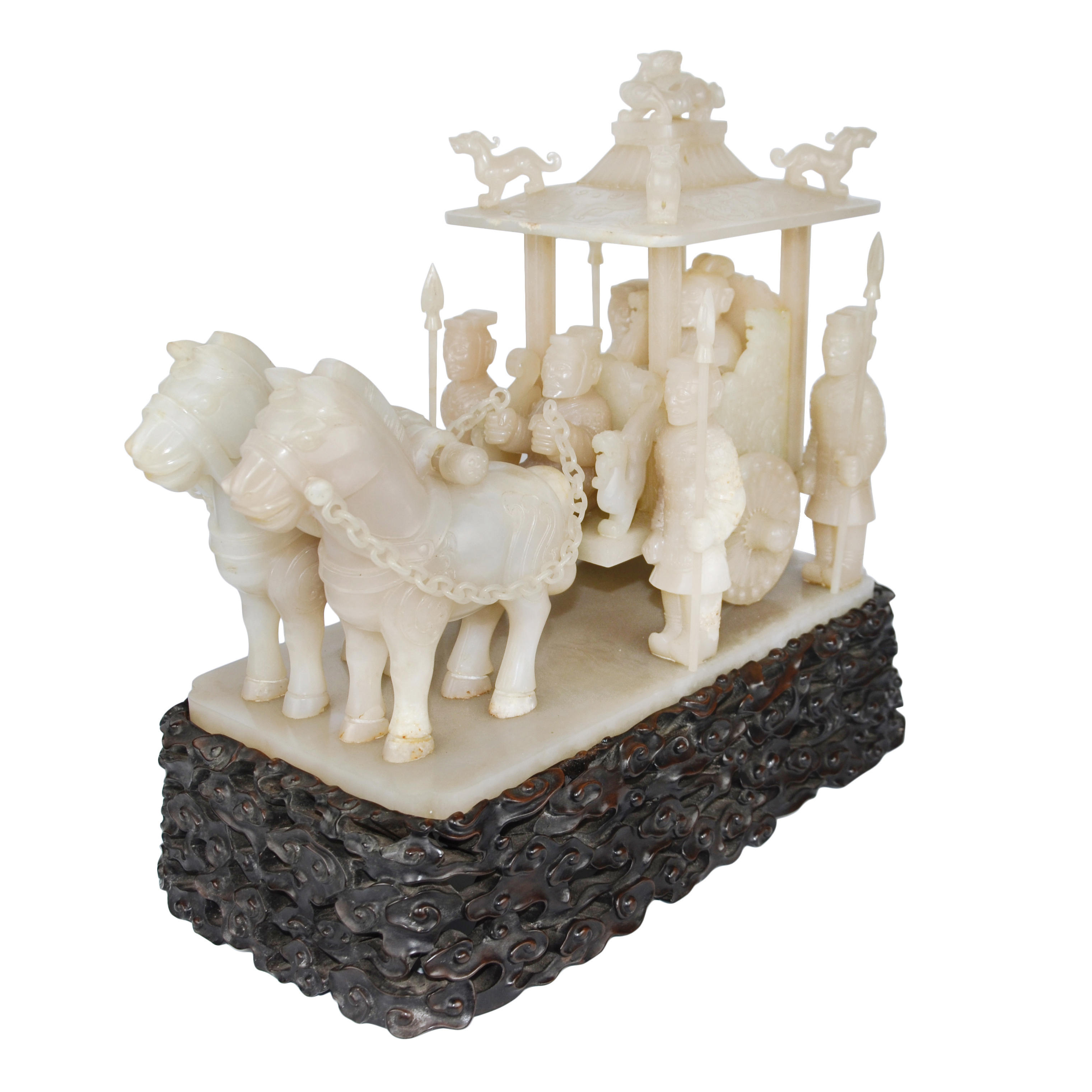 Homage To The Emperor's Chariot Carved in White Jade. Lot 133. Gianguan Auctions March 10 sale.