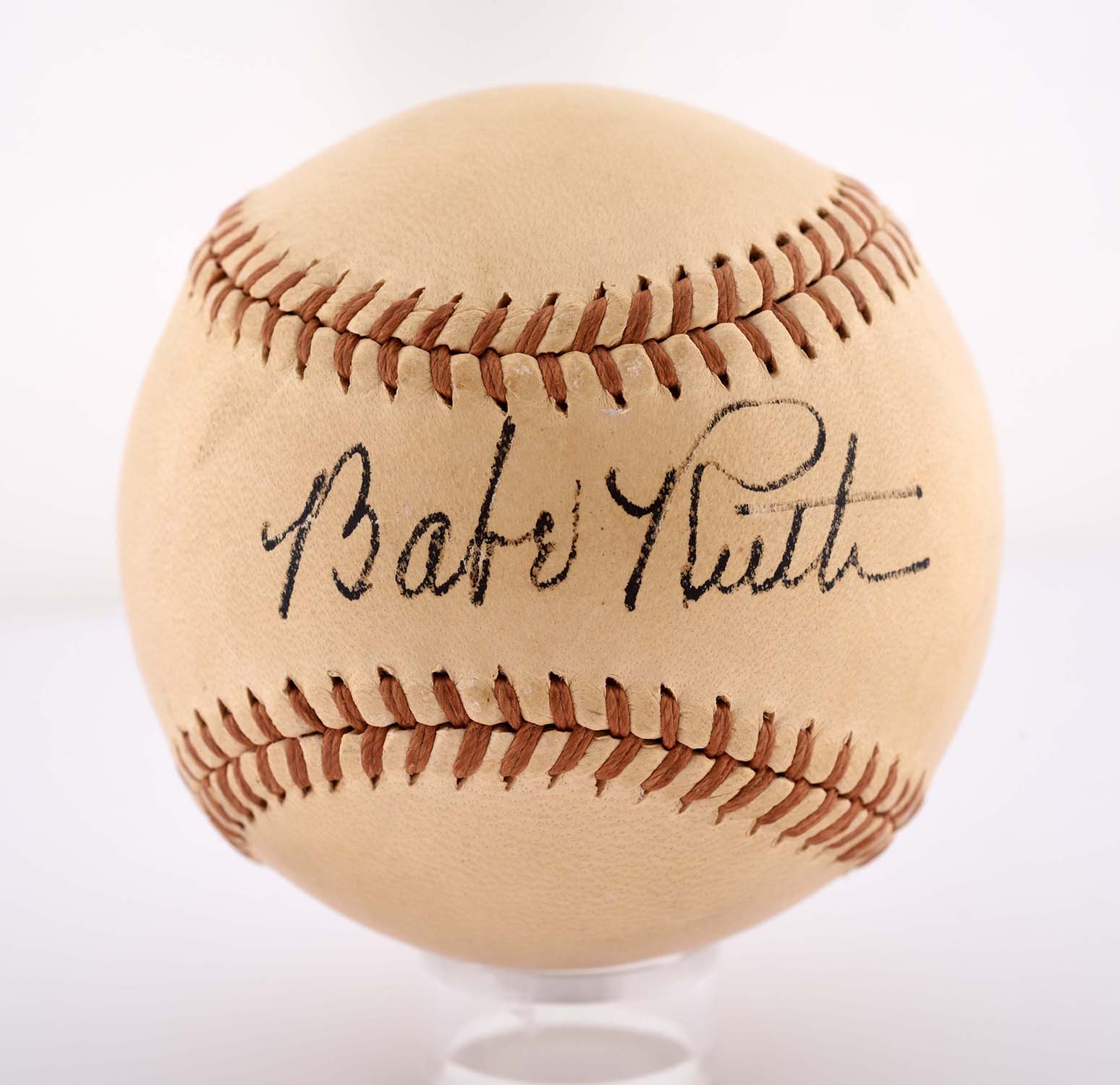 Spectacular Babe Ruth Single Signed Baseball, estimated at $20,000-40,000.