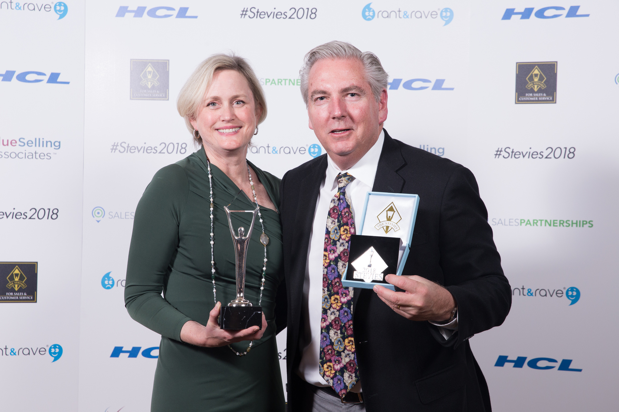 JB and Wendy Bush at 2018 Stevie Awards