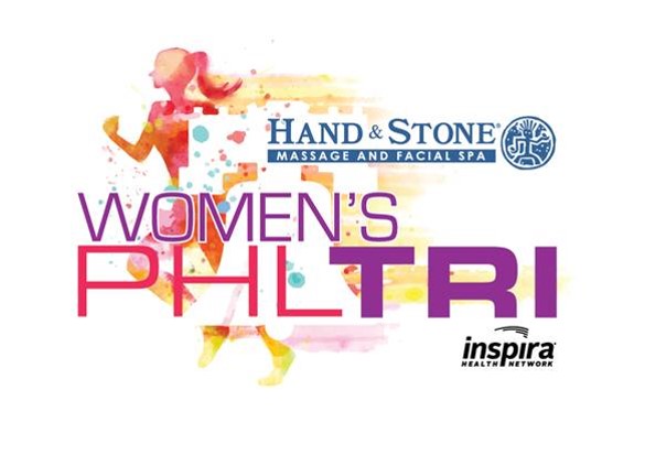 PHL-TRI Women's Triathalon logo featuring Hand & Stone