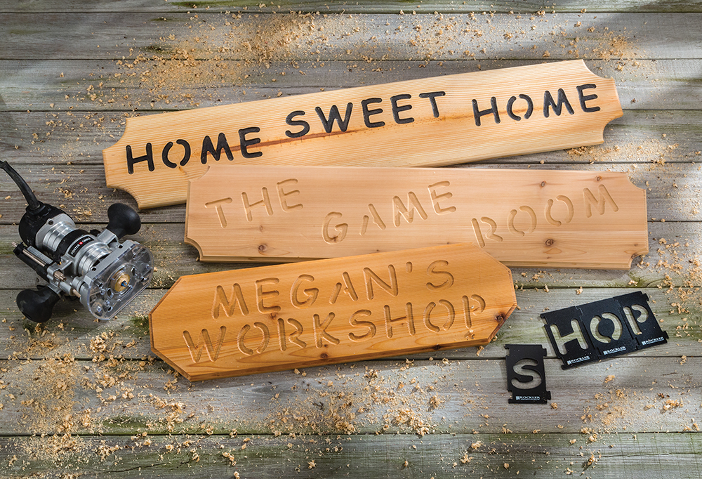 In the custom sign class, you’ll use a plunge router and character templates to create your own sign.