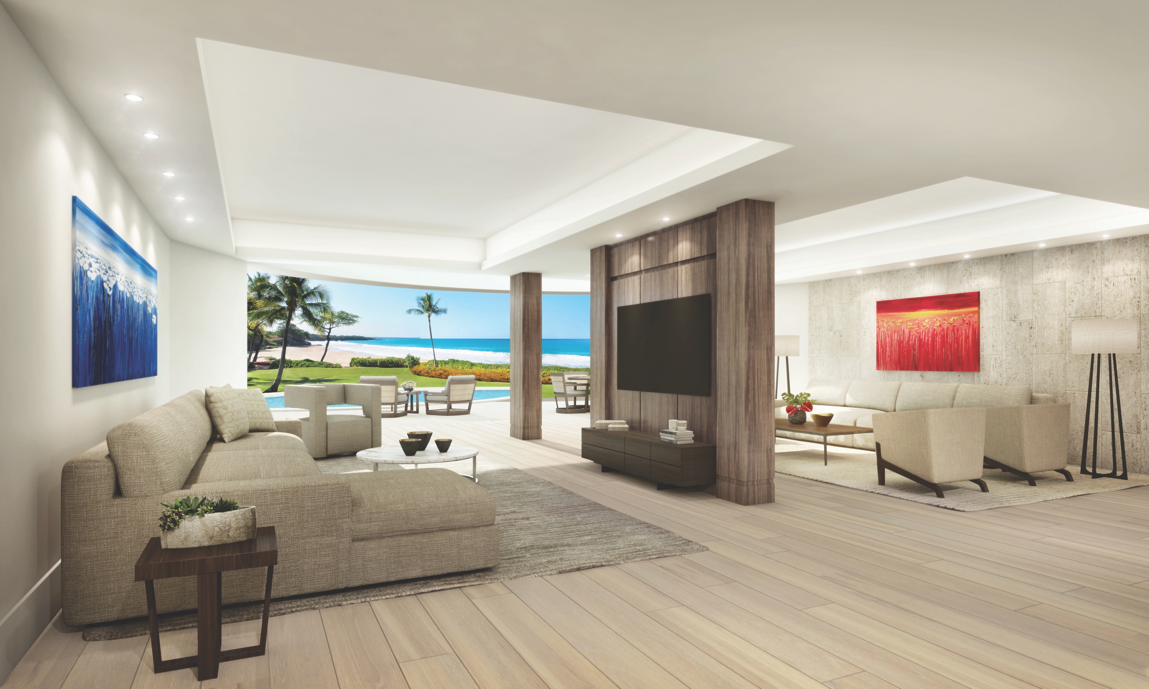 Living Room at Hapuna Beach Residences