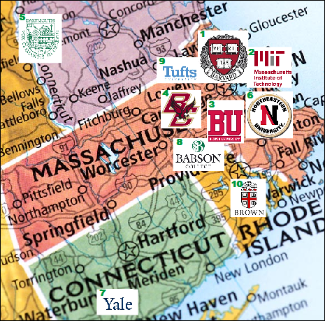 Top Universities for Massachusetts' Super Wealthy