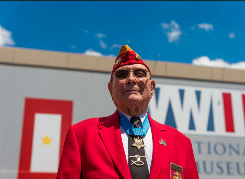 Woody Williams and Gold Star Mural at The National WWII Museum