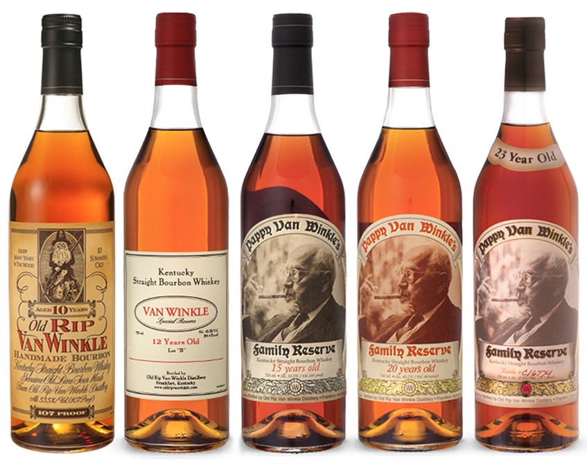 Raffle items include a rare collection of Pappy Van Winkle Bourbons