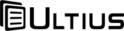 Ultius logo black negative