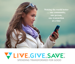spave app user photo with LiveGiveSave logo below