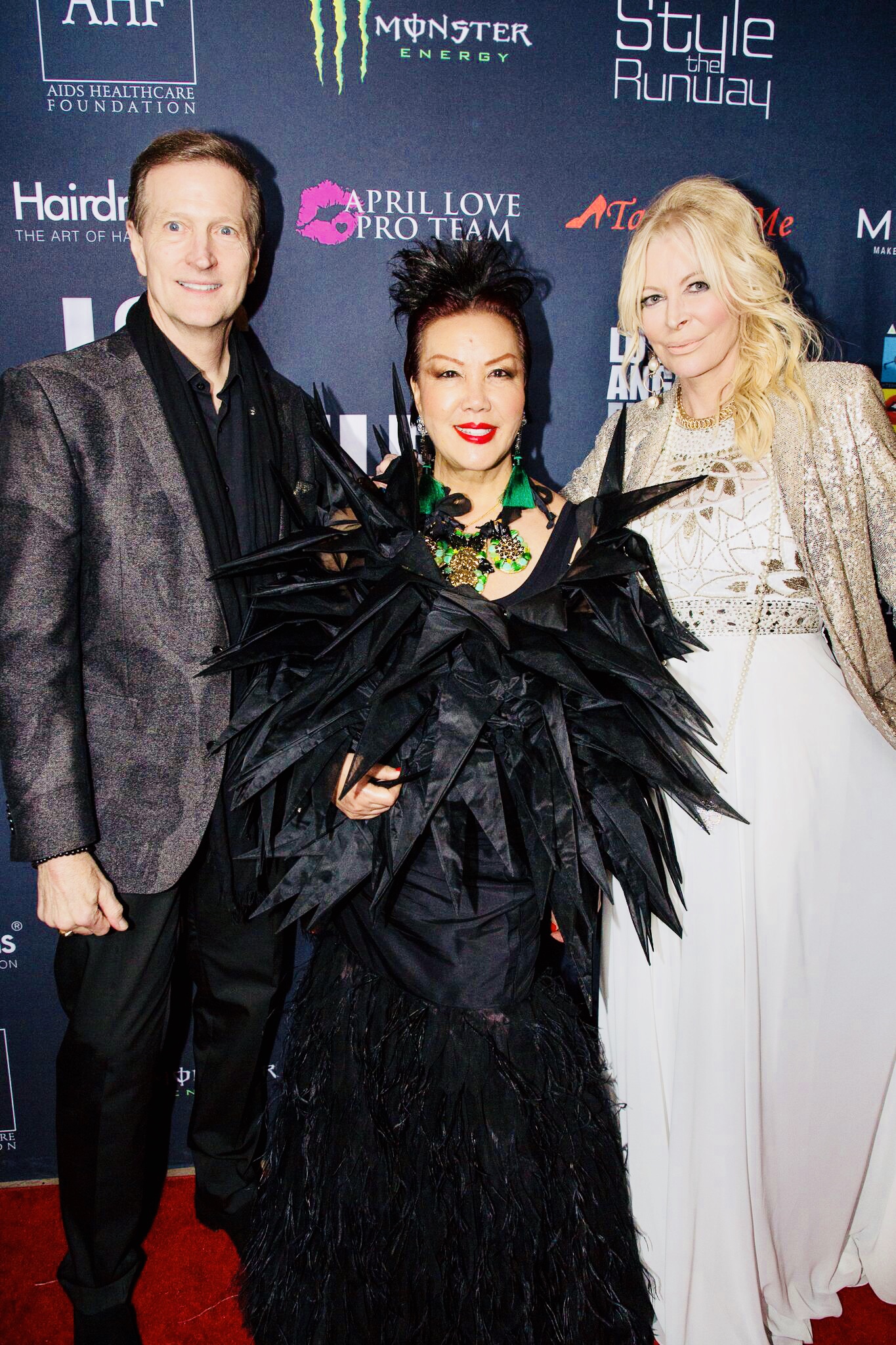 Sue Wong with Socialite Jo Hilton and Dr. Mac Moretz.   Photo by Sheri Determan