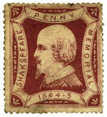 The 1864 Shakespeare Penny Memorial poster stamp