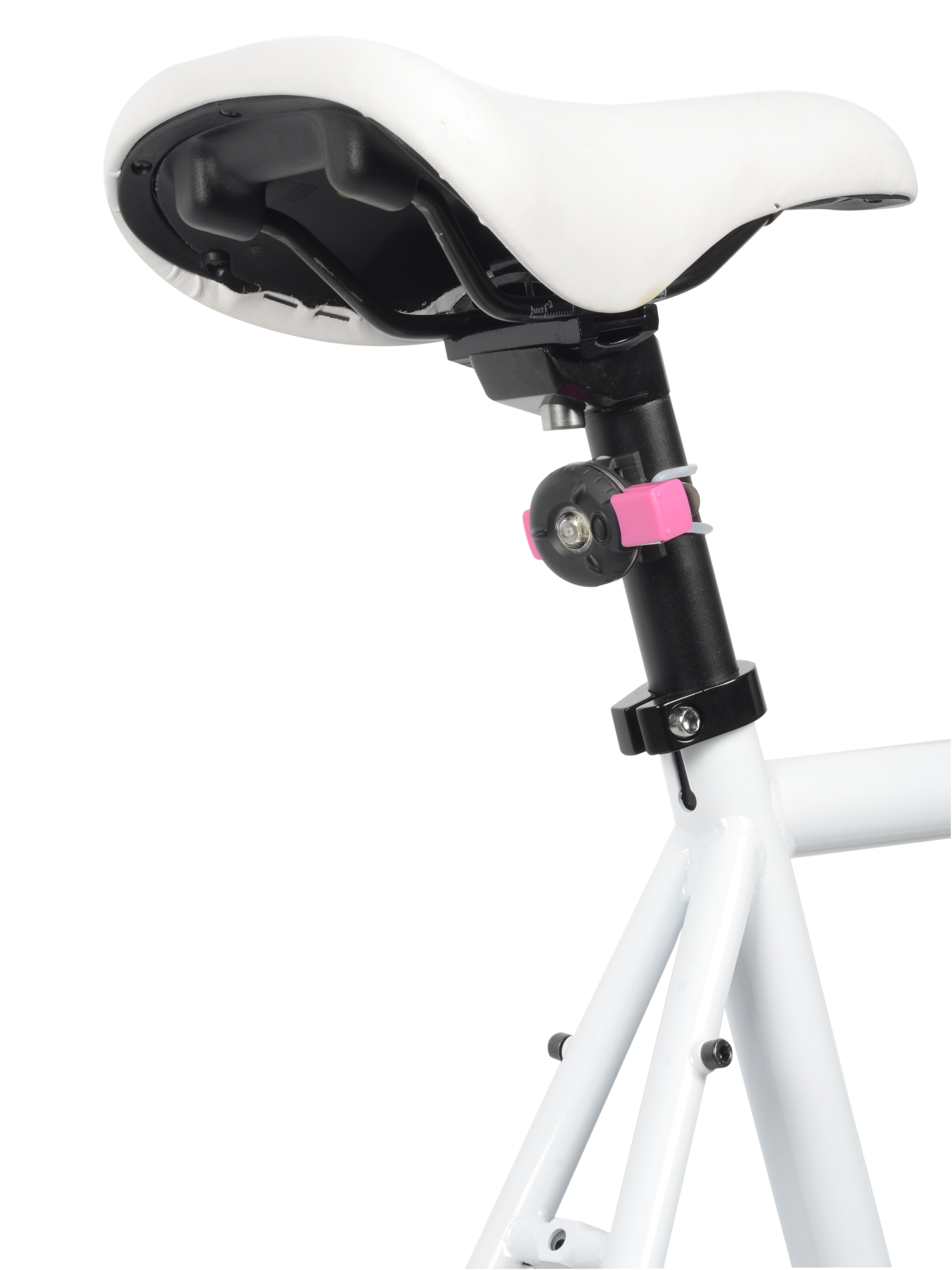 The included mount easily connects the Bkin to various positions on a bicycle, including underneath seats.