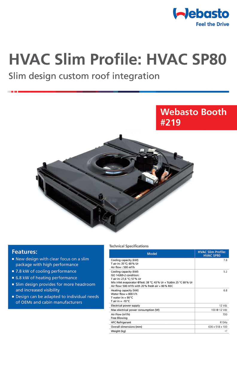 At 50 percent the size and 20 percent the weight of average HVAC systems, SP80 hugs a cabin’s ceiling.