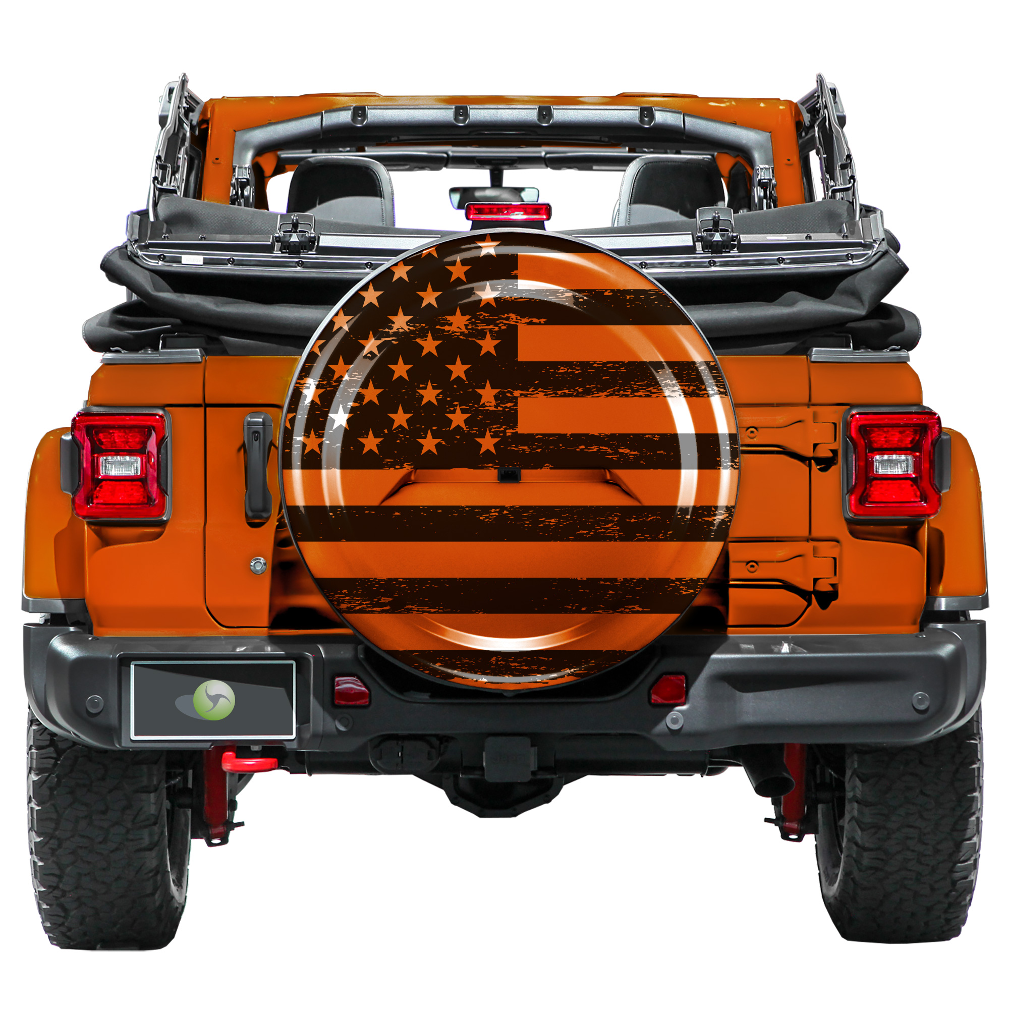 Color-matched Boomerang Jeep Wrangler JL Rigid™ Tire Cover with American Flag Graphic - Punk'n