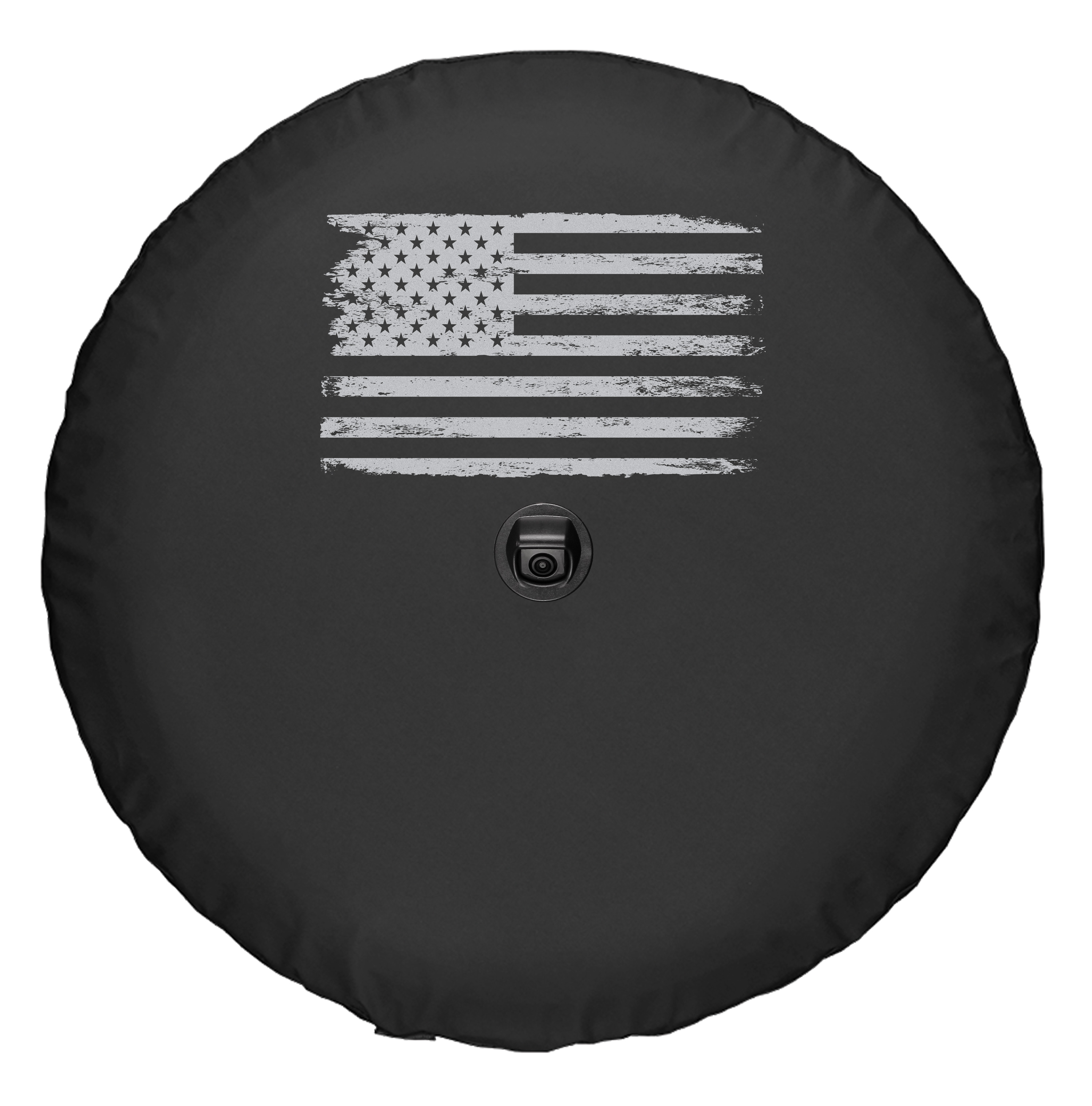 Boomerang Jeep Wrangler JL Soft Tire Cover with distressed American flag graphic