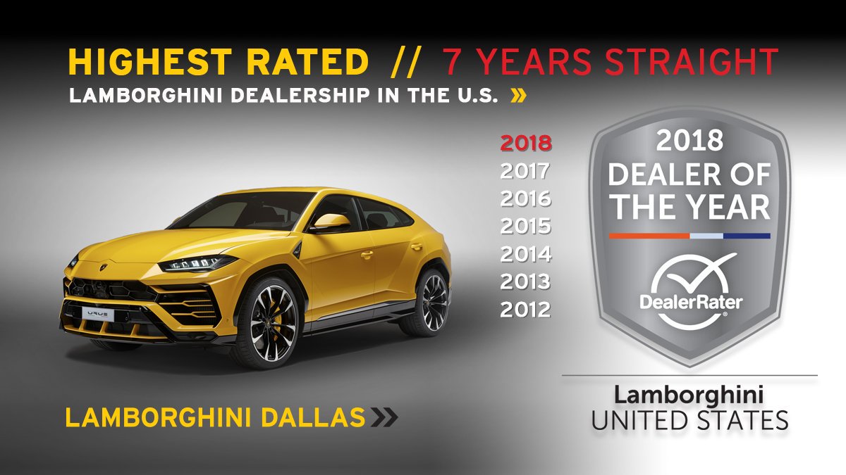Lamborghini Dallas 2018 Dealer of the Year