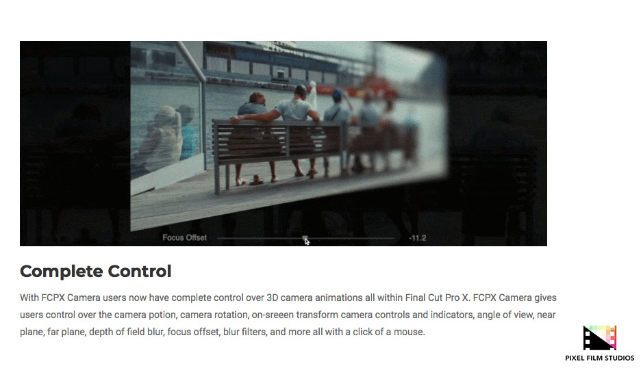 Pixel Film Studios - FCPX Camera - FCPX Plugins