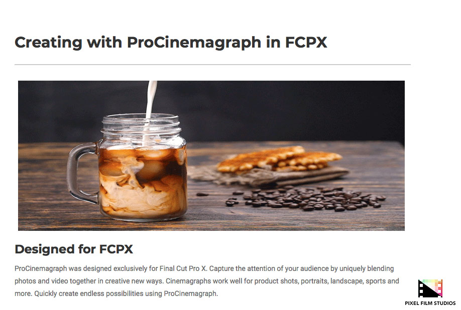 Pixel Film Studios - ProCinemagraph - FCPX Plugins