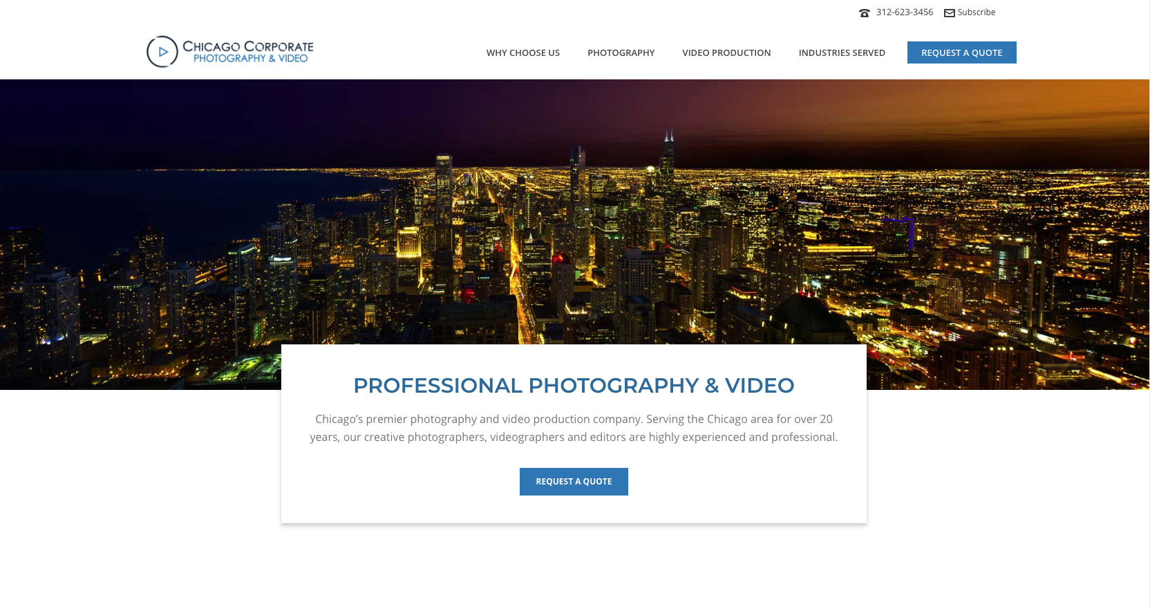 Chicago Corporate Photography and Video Website