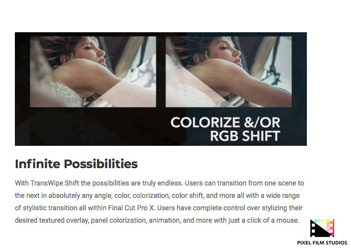 Pixel Film Studios - TransWipe Shift - FCPX Plugins