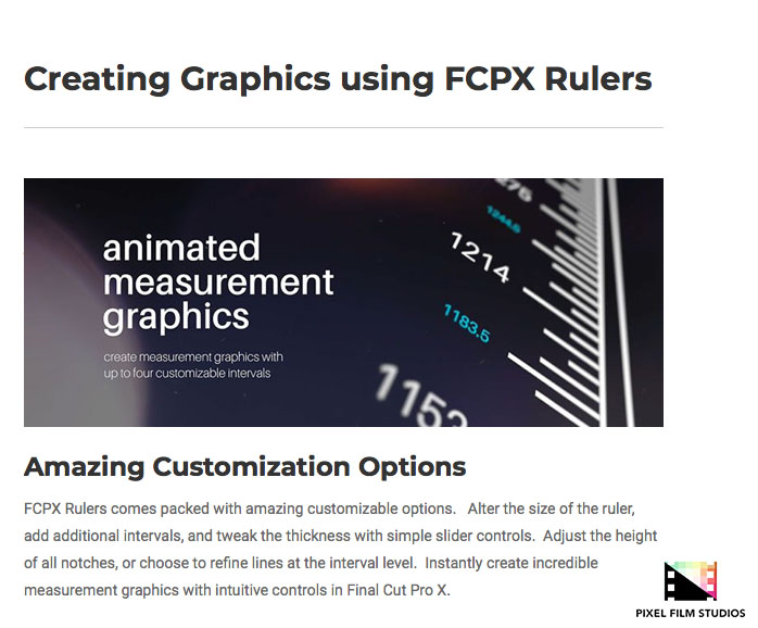 Pixel Film Studios - FCPX Rulers - FCPX Plugins