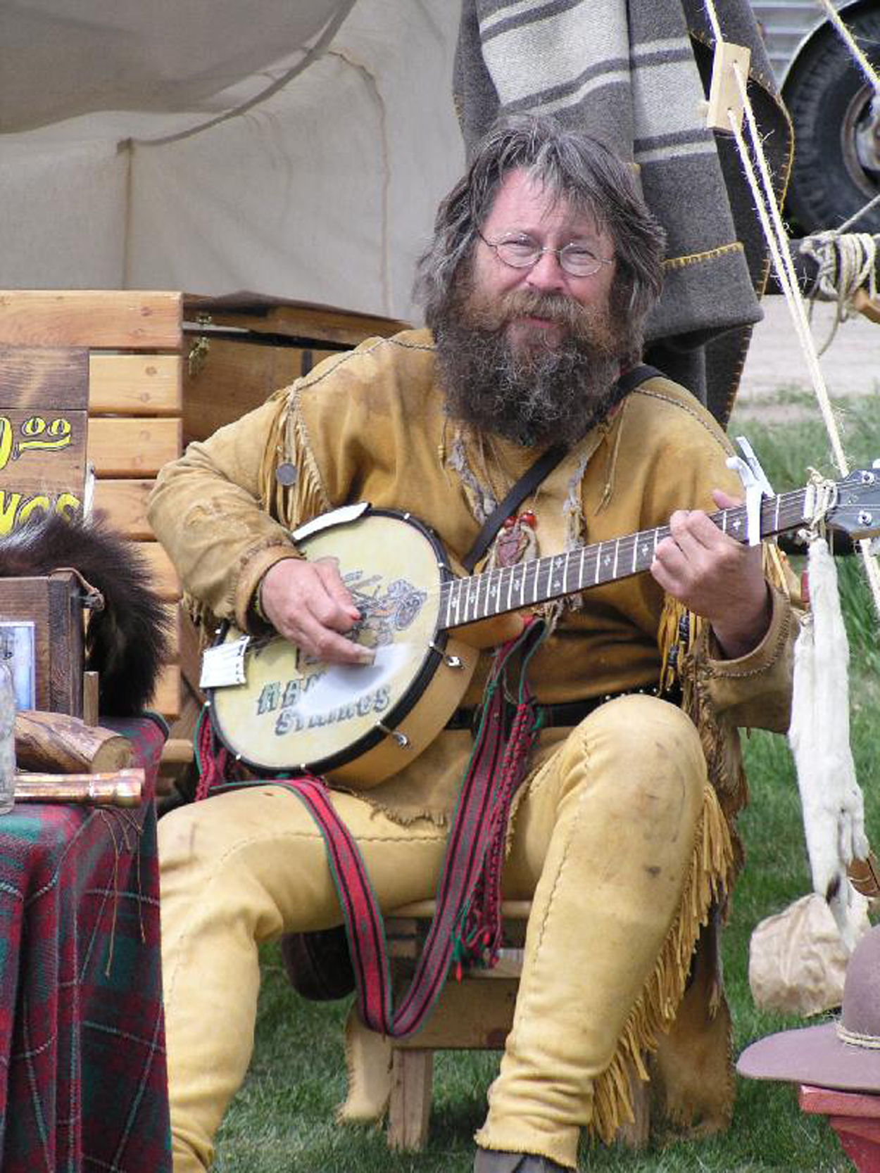 Mountain Man Rendezvous and Traders Row at the Teton Fairgrounds entertain crowds during ElkFest and Old West Days weekends in Jackson Hole, Wyoming, this May.