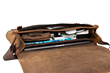 Rough Rider Leather Laptop Messenger — interior view with potential contents